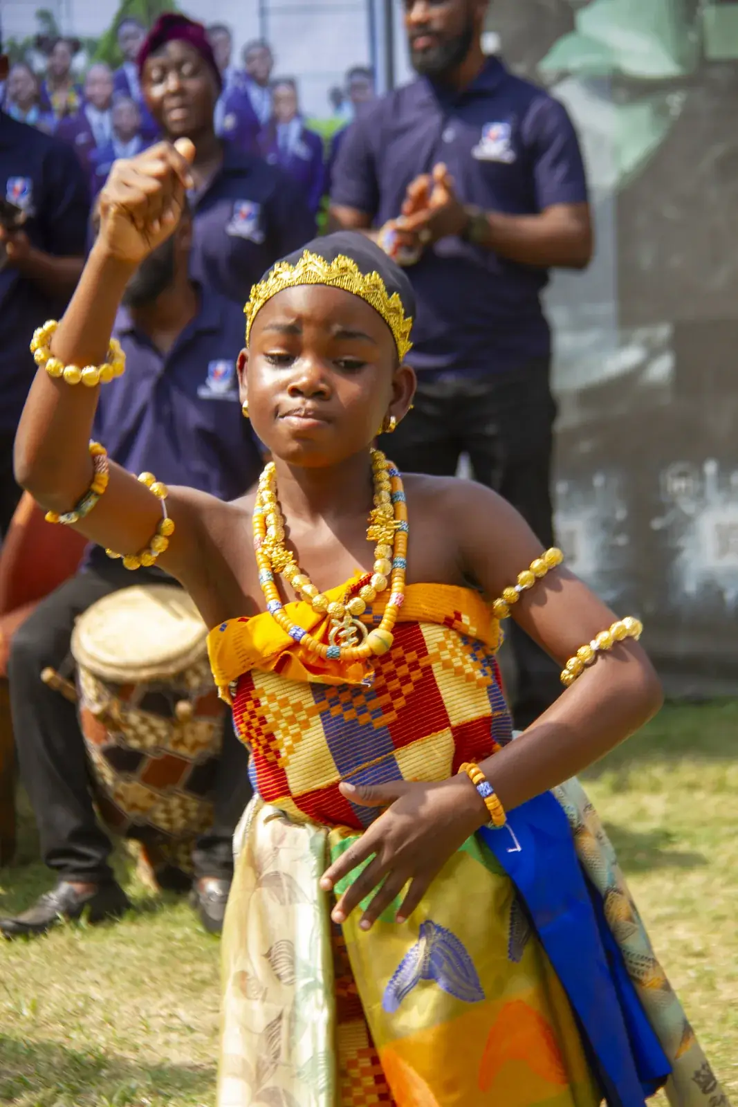 A member dancing during the cultural display.